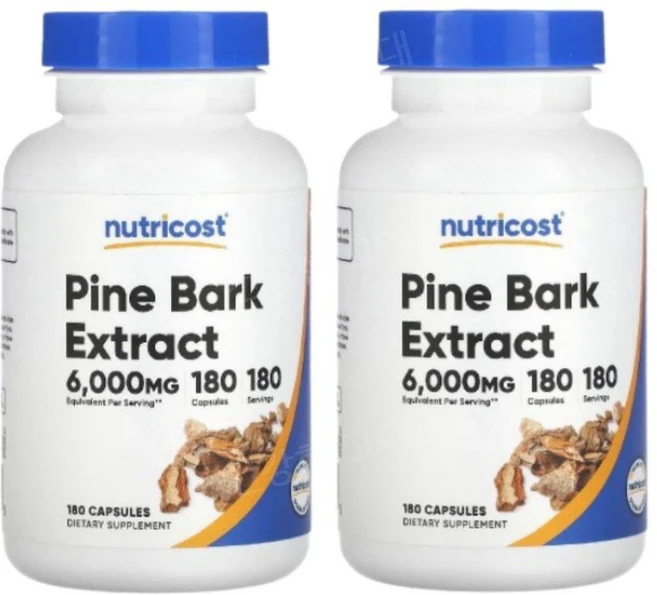 뉴트리코스트 소나무껍질추출물 파인바크 6000mg 180캡슐 2개 PineBark, 180정 - 쿠팡