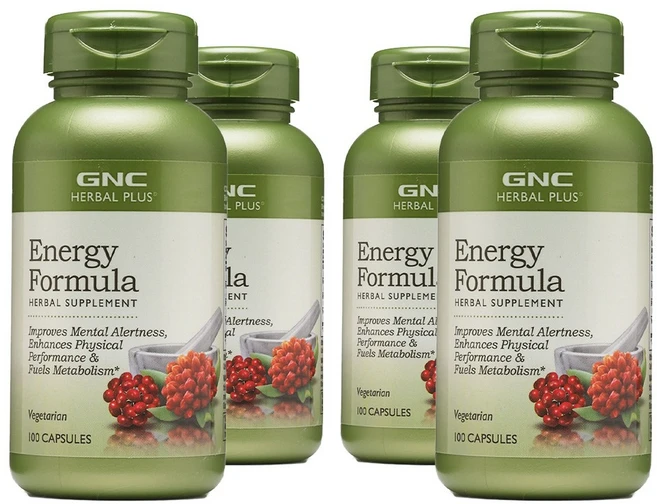 GNC 허브 에너지 포뮬라 100정 (캡슐) Herbal Plus Energy Formula 100caps -4개 SET, 4개 - 쿠팡