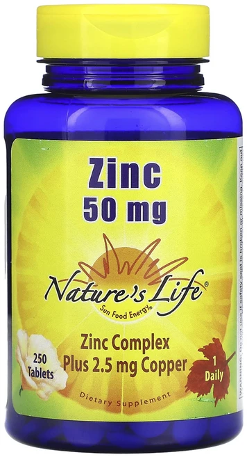 Nature's Life 아연 50mg 250정, Natures Life 아연 50mg 250정, 1개 - 쿠팡