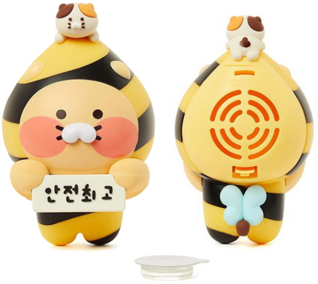 카카오프렌즈 안전요정 차량용 모니터 방향제 춘식이 라이언, 1개, 파우더리그린플로랄(춘식)