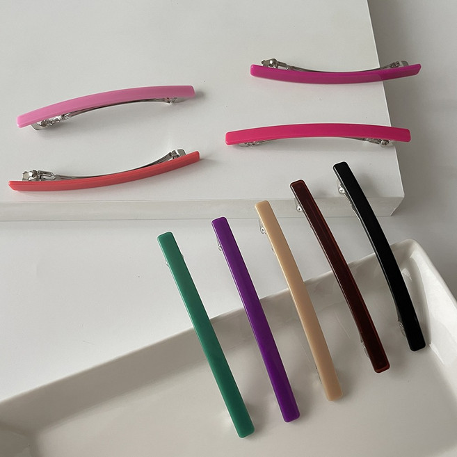 메르시봉봉 칼라스 슬림 아크릴 일자 집게핀 자동핀 9칼라