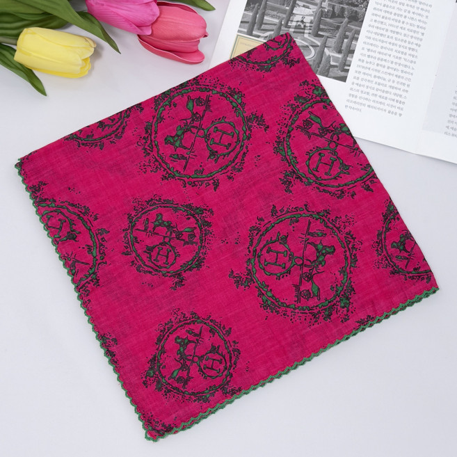 이든테라스 여성 손수건 쁘띠 스카프 순 면 80수 핀코트 엠보큐티