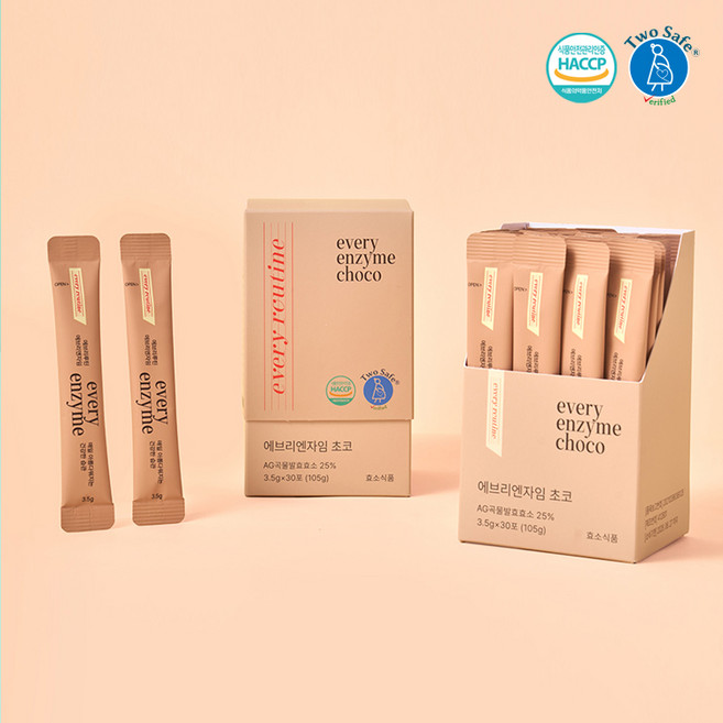 에브리루틴 에브리엔자임 초코효소 초코맛 30포, 1박스, 105g