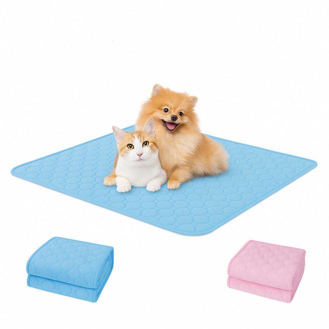 강아지 고양이 빨아쓰는 쿨매트 방석 대형 쿨패드 냉감매트, 2개, 블루