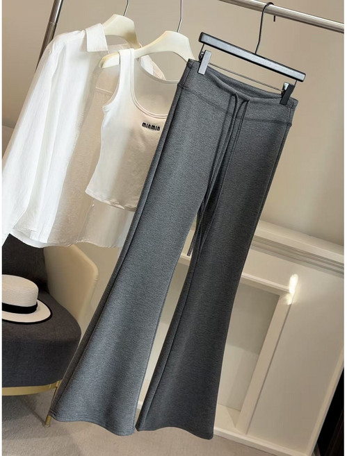 봄 키작녀 하이웨스트 스트링 찰랑핏 와이드팬츠