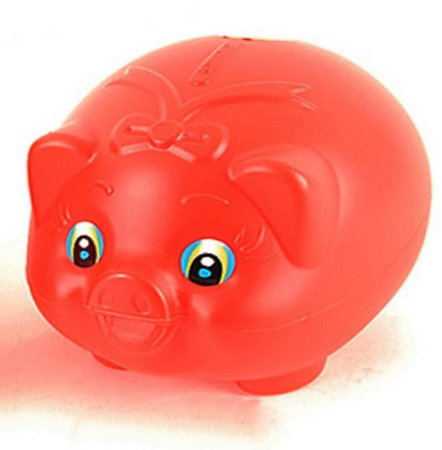 레드 돼지저금통 (대2호) 프라스틱 돼지jus3+4Udc