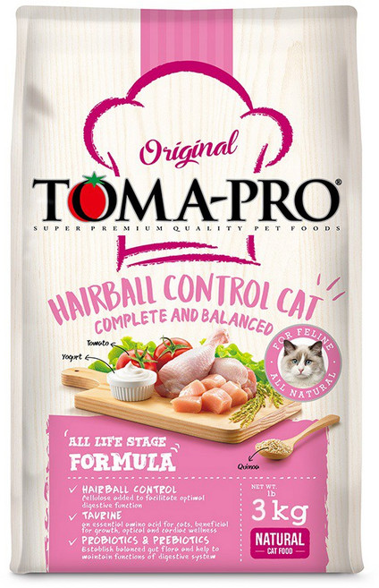 TOMA-PRO 貓咪毛球控制全齡配方乾糧, 3kg, 1包, 雞肉 + 米飯