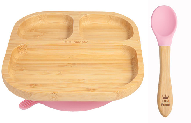 리틀프랑 흡착식판 유아식기, 흡착식판(핑크), 1개