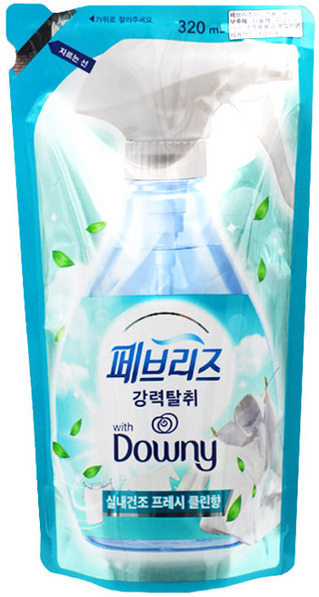 페브리즈 섬유탈취제 강력탈취 다우니 실내건조 프레시 클린향 320ml 리필 6개