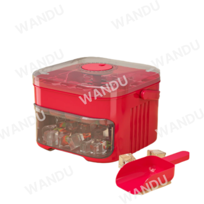 미니제빙기 원룸제빙기 1인용제빙기 아이스커피 소형제빙기 급속제빙기 가정용 PP소재, 레드, 2단(50칸)