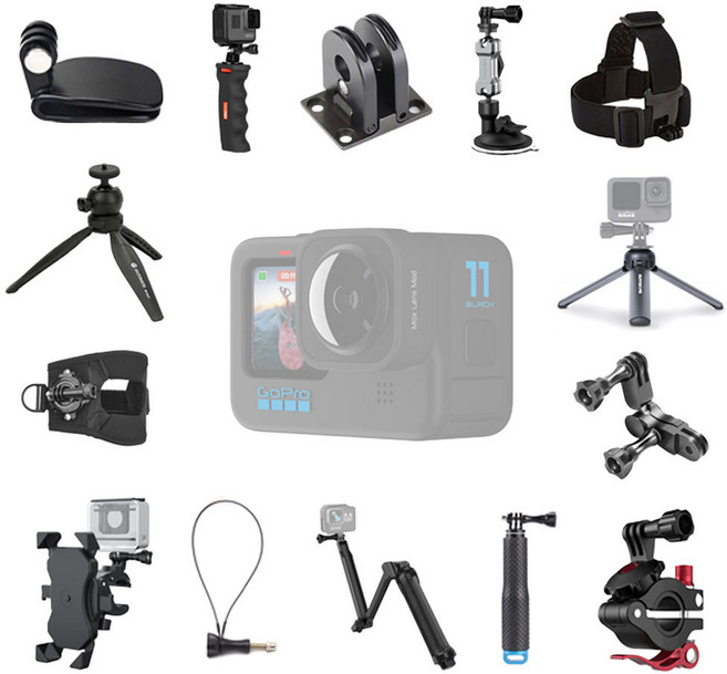고프로 필수 액세서리 GoPro 전기종 호환 마운트 익스텐션폴 그립 삼각대 브라켓 스트랩 어댑터 클램프, 06)라이딩 클램프(G44), 1개