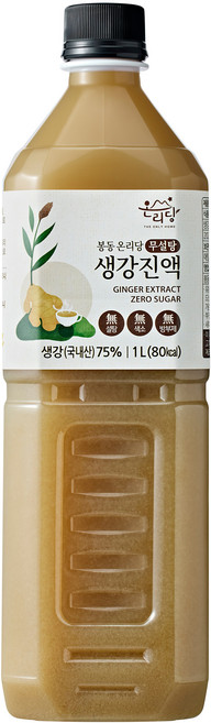 봉동 온리당 무설탕 생강 진액 생강엑기스 생강청 생강차, 1L, 1개입, 1개