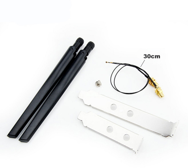 2x6/10Dbi 안테나 세트 Intel AX210 Wifi 카드 AX200 어댑터 용 WiFi RP-SMA에 2.4GHz 5GHz 듀얼 밴드 M.2, 01 6DB Antenna Set, 01 Antenna set, 1개