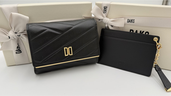 닥스 베이직한 칼라일 패턴 골드 DD 3단 지갑 (선물포장)