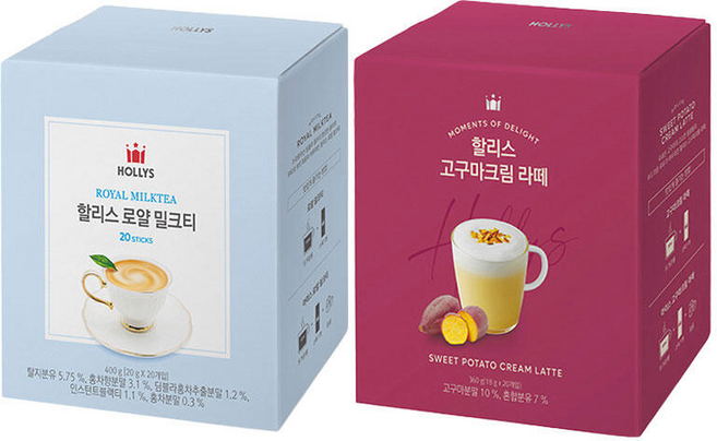 할리스 로얄 밀크티 20T 1개 + 고구마크림 라떼 20T 1개, 18g, 20개