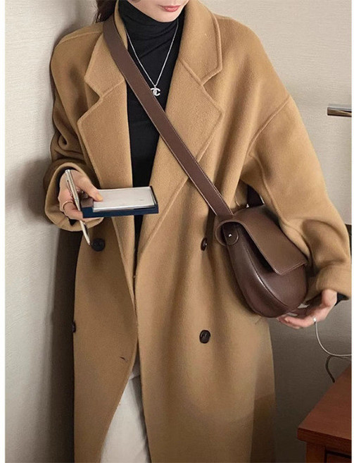 韓系休閒氣質長版風衣外套 秋冬女裝