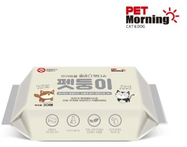 펫모닝 올비다 펫티슈 반려동물 물티슈, 30개입, 5개 - 쿠팡