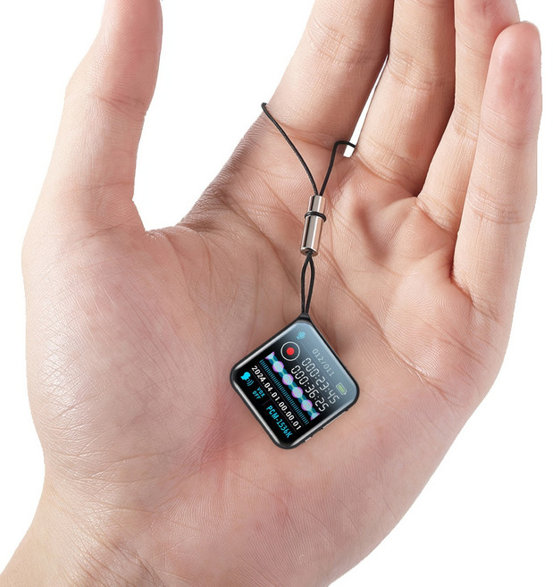 RUN기술 다기능 초소형 녹음기 강의 녹음 원터치, 블랙16G, ZD42