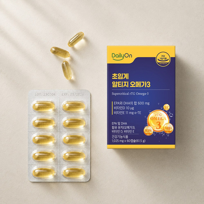 [데일리온] 초임계 알티지 프리미엄 오메가3, 1개, 60회분
