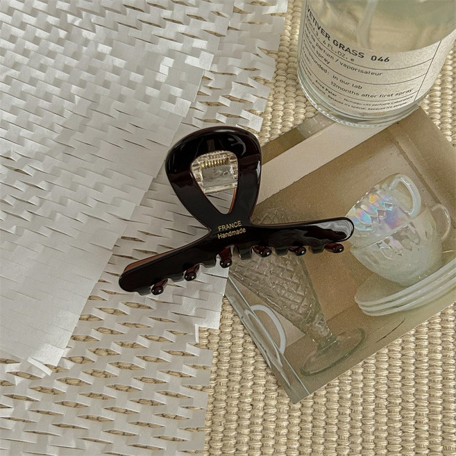 헤어퀸 초코브라운 고급 프랑스 올림머리 반묶음 가벼운 헤어 집게핀