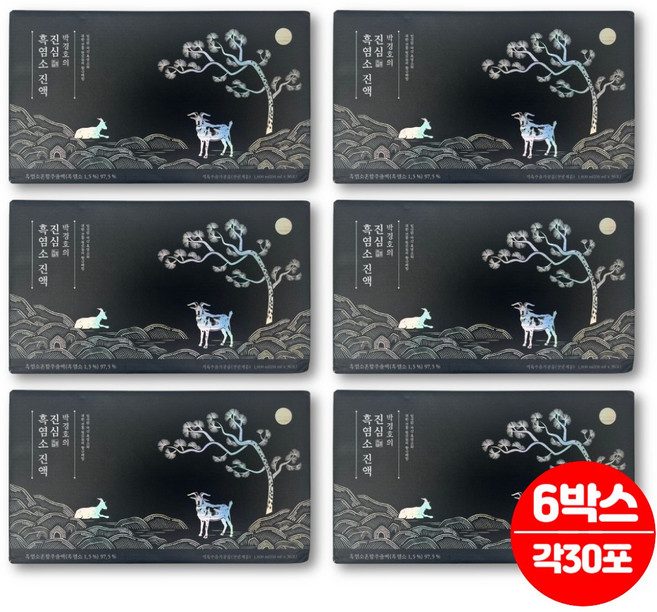 박경호 진심 흑염소 즙 진액 액기스 엑기스 염소즙 추출액 국내산 흙염소 흑도라지 천궁 숙지황 당귀 황기 사철쑥, 1.8L, 6박스