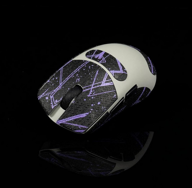 Hokeyio Lamzu Atlantis Maya용 그립 테이프 - 미끄럼 방지 향상된 컨트롤 땀 방지 FPS 게이밍 그립 및 마우스 보호 향상 [프리컷] 블랙 퍼플 0.