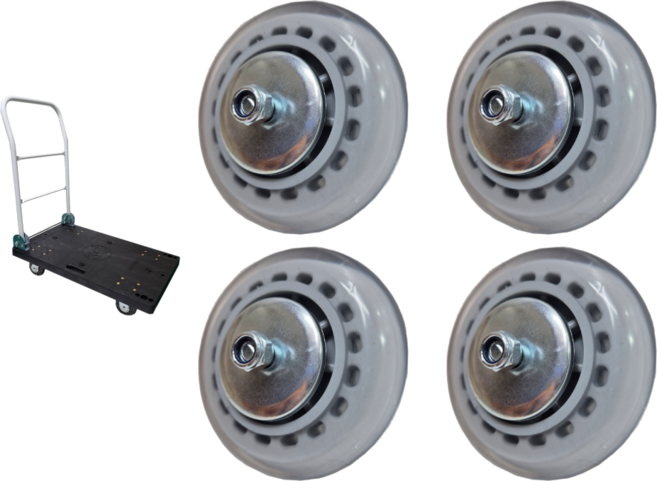 동그라미캐스터 접이식 카트 무소음 바퀴 세트 교체용 4개, 1세트