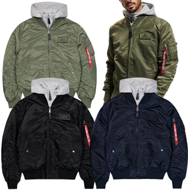 [정품] 알파인더스트리 MA1 D-TEC BOMBER JACKET 항공점퍼 후드패딩