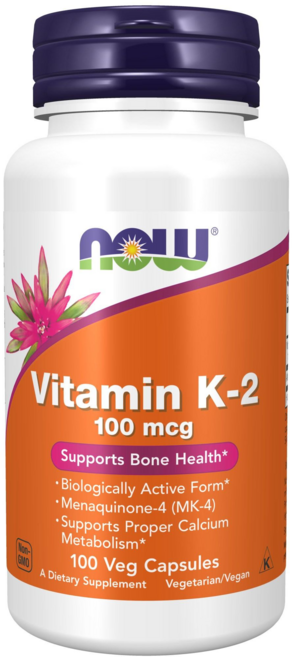 NOW Foods 維生素K2素食膠囊 100mcg, 100顆, 1個, 100顆