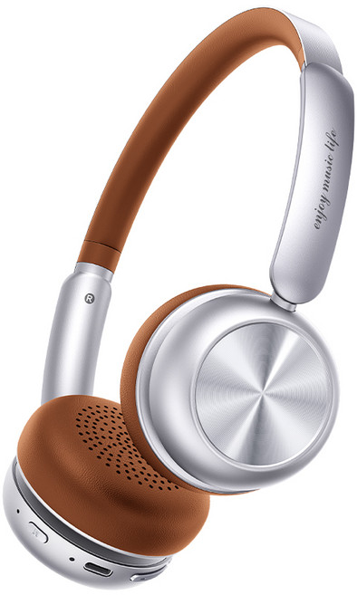 Picun R2 무선 헤드폰 블루투스 5.4 빈티지 스타일 헤드셋, 브라운