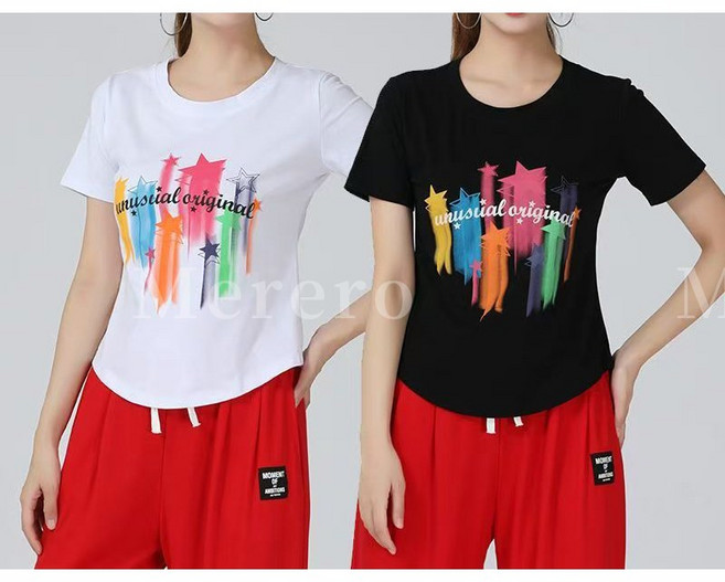 Merero ZW 줌바 의상 헬스복 캐주얼 트레이닝복 댄스 체조 상의 라운드 루즈핏 긴팔 맨투맨 댄스복 상의 남녀공용 힙합 댄스복 에어로빅, 화이트