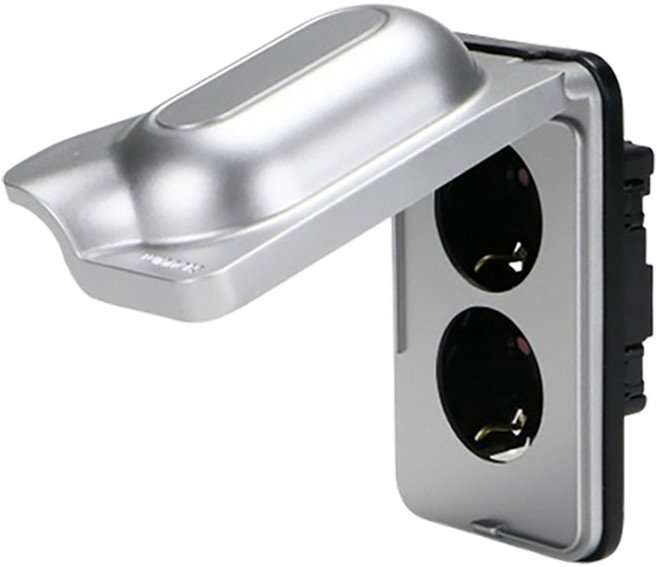 위너스 방우콘센트 2구 실버 욕실 화장실 커버, 1개