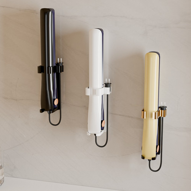 무타공마켓 메탈 헤어 고데기거치대 홀더, 실란트픽스, 화이트, 1개