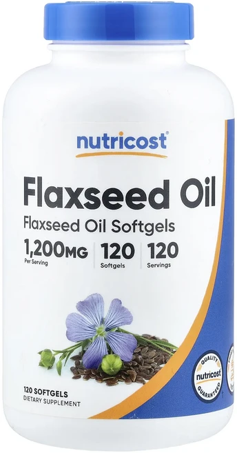 프리미엄상품 Nutricost 아마씨유 1200mg 소프트젤 120정 부모님챙기세요, Nutricost아마씨유1200mg소프트젤120정, 1개 - 쿠팡