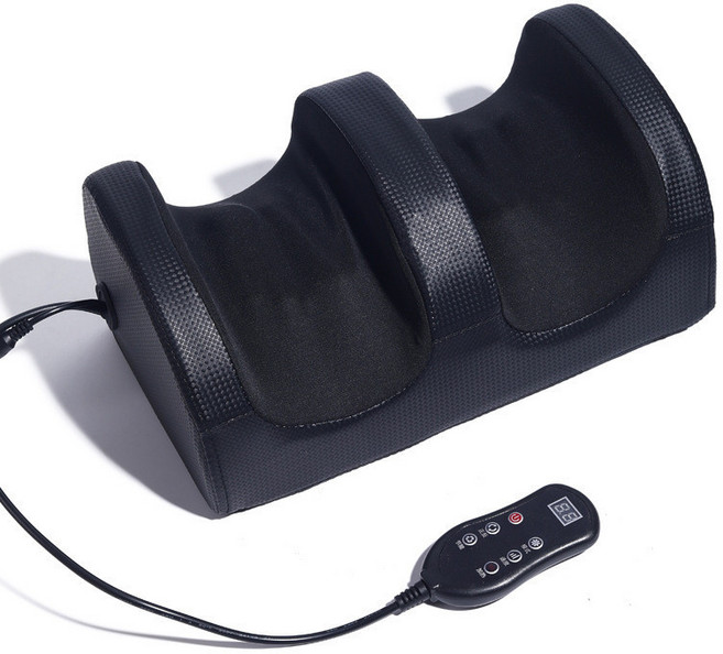 多功能足部按摩器 揉捏溫感熱敷 電動足療機 6鍵手控版, 6鍵手控版-黑色（揉捏按摩+溫感熱敷）,美規