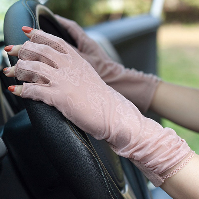 여름 여성 자외선차단장갑 햇빛차단 등산 운동 나들이 망사 긴 반 운전장갑