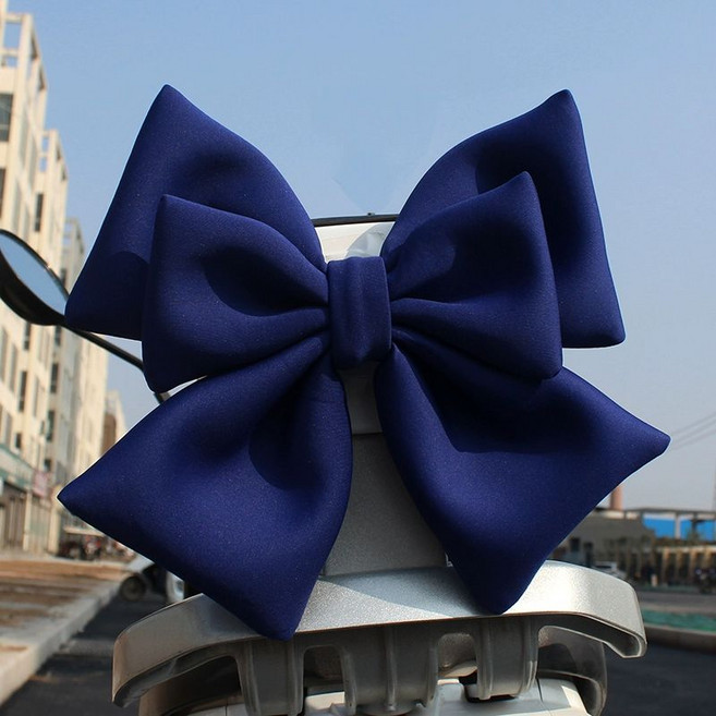 대형리본 스쿠터 헬멧 웨딩카 오렌지 블라썸즈, 1개, 로열블루