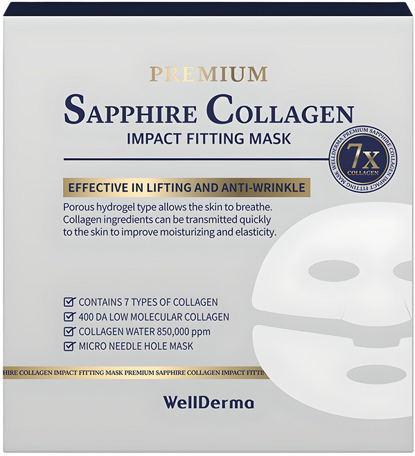 웰더마 프리미엄 사파이어 콜라겐 임팩트 피팅 마스크 25g, 4개입, 1개