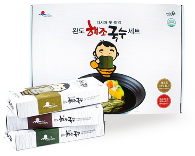 완도 해조국수 3종 선물세트 다시마/미역/톳국수 각500g/스프동봉, 1개, 500g