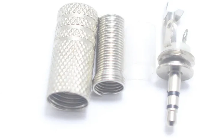 2pcs 2.5mm 1/4 "헤드셋 플러그 3극 오디오 잭 충전 DIY 수리 부품 어댑터 커넥터, 01 실버