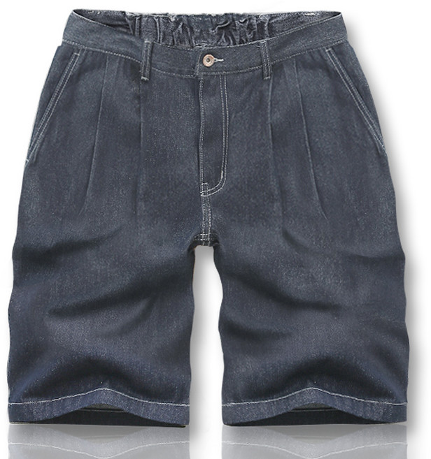 블루포스 슈코립 뒷밴딩 청반바지 와이드핏 5부 데님