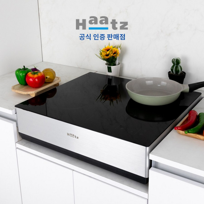 하츠 하이라이트 3구 EC-365CTS 프리스탠딩 세트 쿡탑 거치대 CF-DE361, 블랙