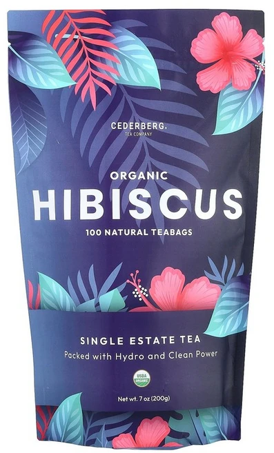 Cederberg Tea Co 유기농 히비스커스 카페인 무함유 천연 티백 100개 200g(7온스), 100 개, 200g - 쿠팡