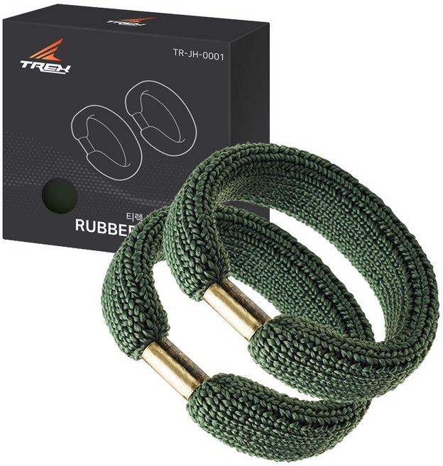 티렉스 군인 바지 밑단 일체형 고무링 통고무링, 카키, 2개