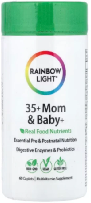 레인보우라이트 만35세 이상 엄마&아기 산전 산후 멀티비타민 유산균 효소 60정, 1개 - 쿠팡