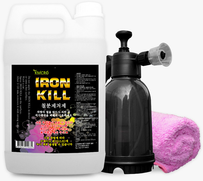 가우디 아이언킬 4리터 자동차 대용량 철분제거제 세차 휠 철분제거 4리터, 철분제거제4리터+공병스프레이, 4L, 1세트