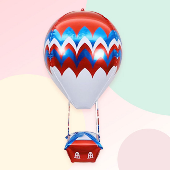 [파티지] 자동차풍선 생일 가랜드 모음, C_B_입체풍선_열기구_레드