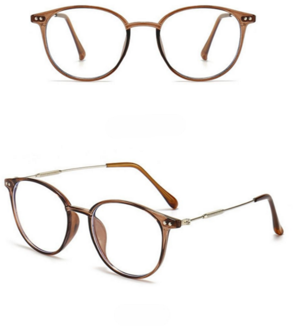 초경량 고화질 블루라이트차단 뿔테 패션 안경, 1개, 8531-Brown