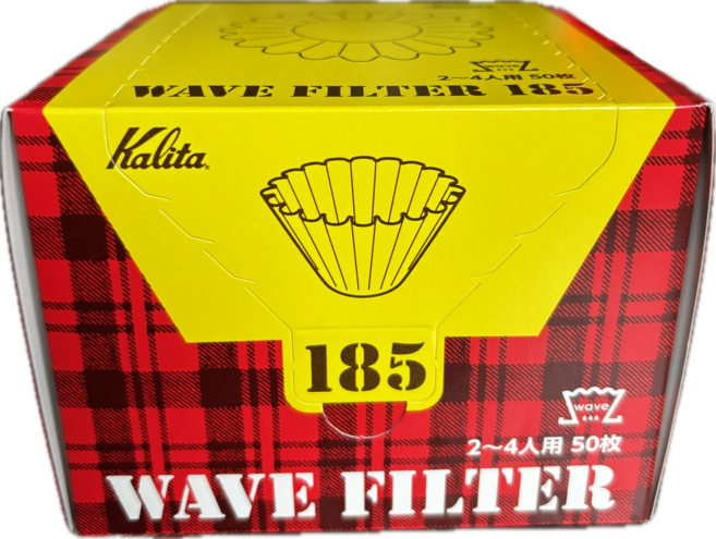 Kalita WAVE FILTER 185 波浪濾紙 (2-4人份) - 手沖咖啡濾紙 提升萃取穩定性 享受專業級咖啡, 50個裝, 1個