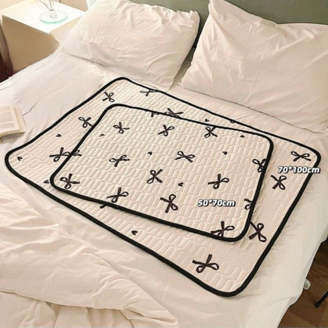 AEGEN 노인 논슬립 생리 방수패드 환자용 침대 매트, 리본